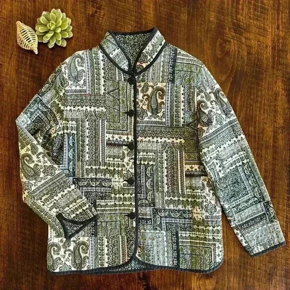 Vintage | Reversible Asian Inspired Quilted Jacket - Picture 1 of 9